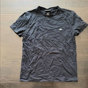 Lacoste Short Sleeve Crew Tee in Black with Green Croc Logo size men’s medium